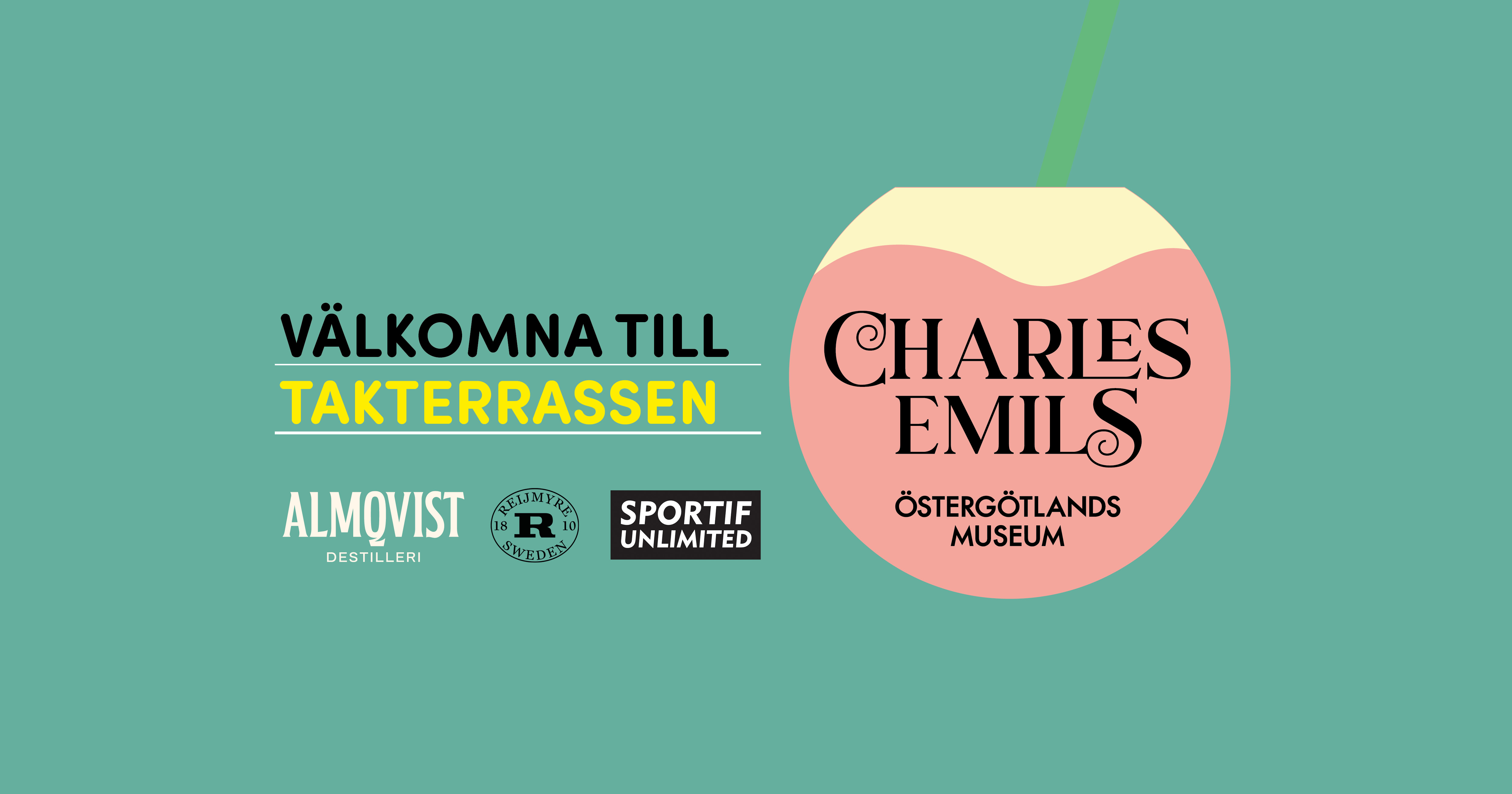 Under årets öppningskväll av takterrassen samarbetar Charles Emils och Östergötlands museum med Almqvist Destilleri, Reijmyre Glas och Sportif Unlimited.
