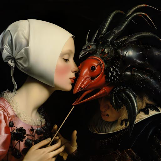 Promptografi av Pompe Hedengren. Ur utställningen HÄXOR. Bilden är AI-genererad.