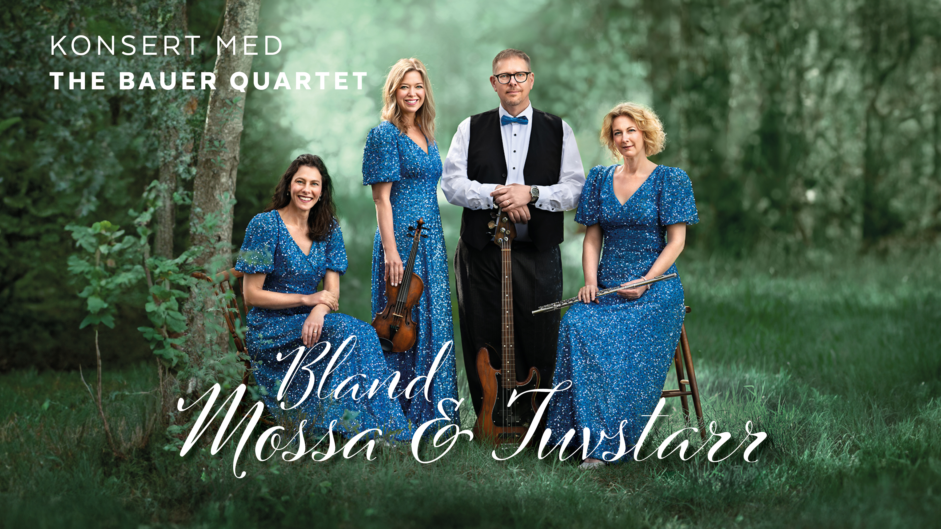 The Bauer Quartet inför konserten Bland Mossa och Tuvstarr.