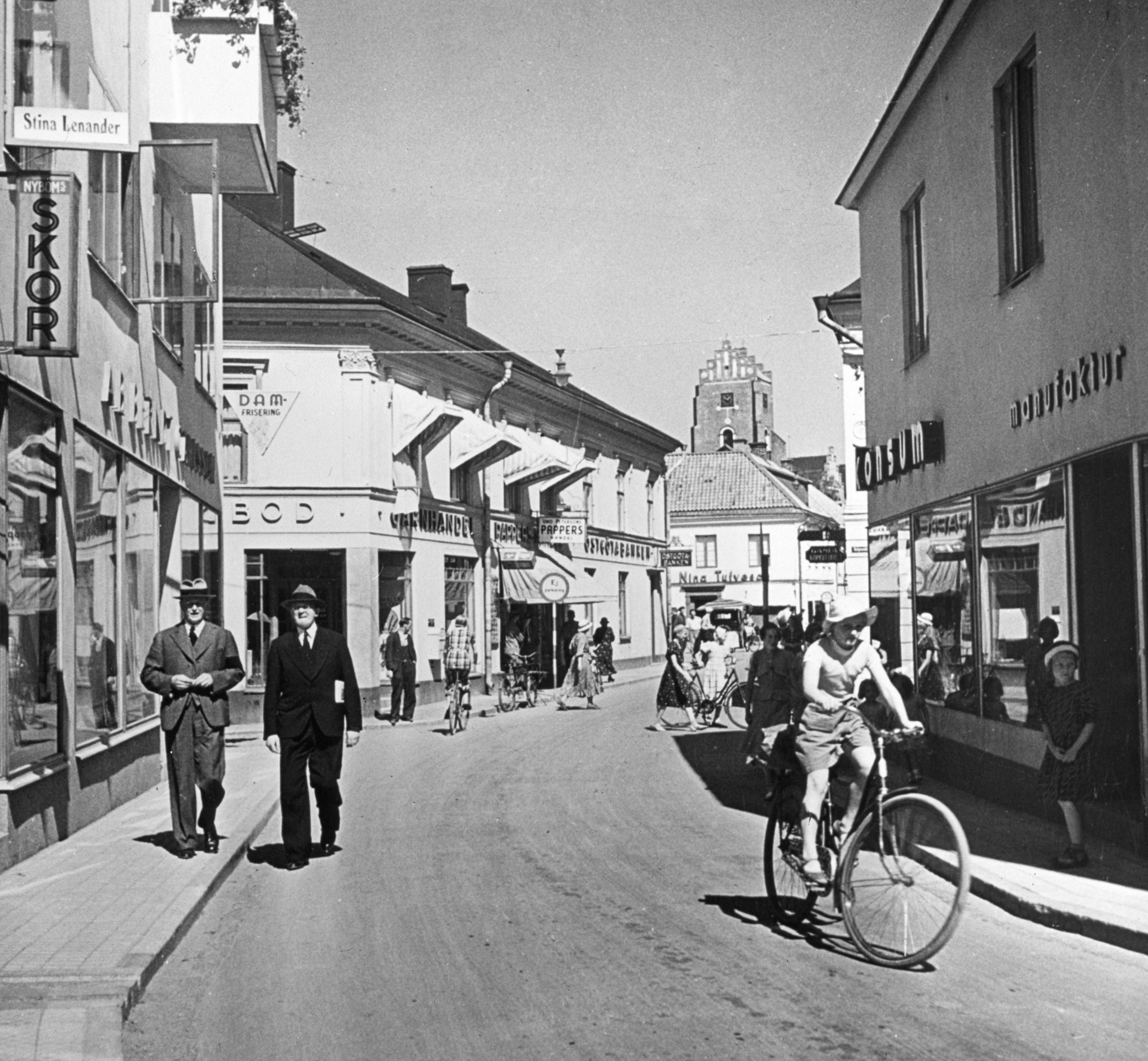 Bild från Vadstena runt 1950. Digitalt Museum.