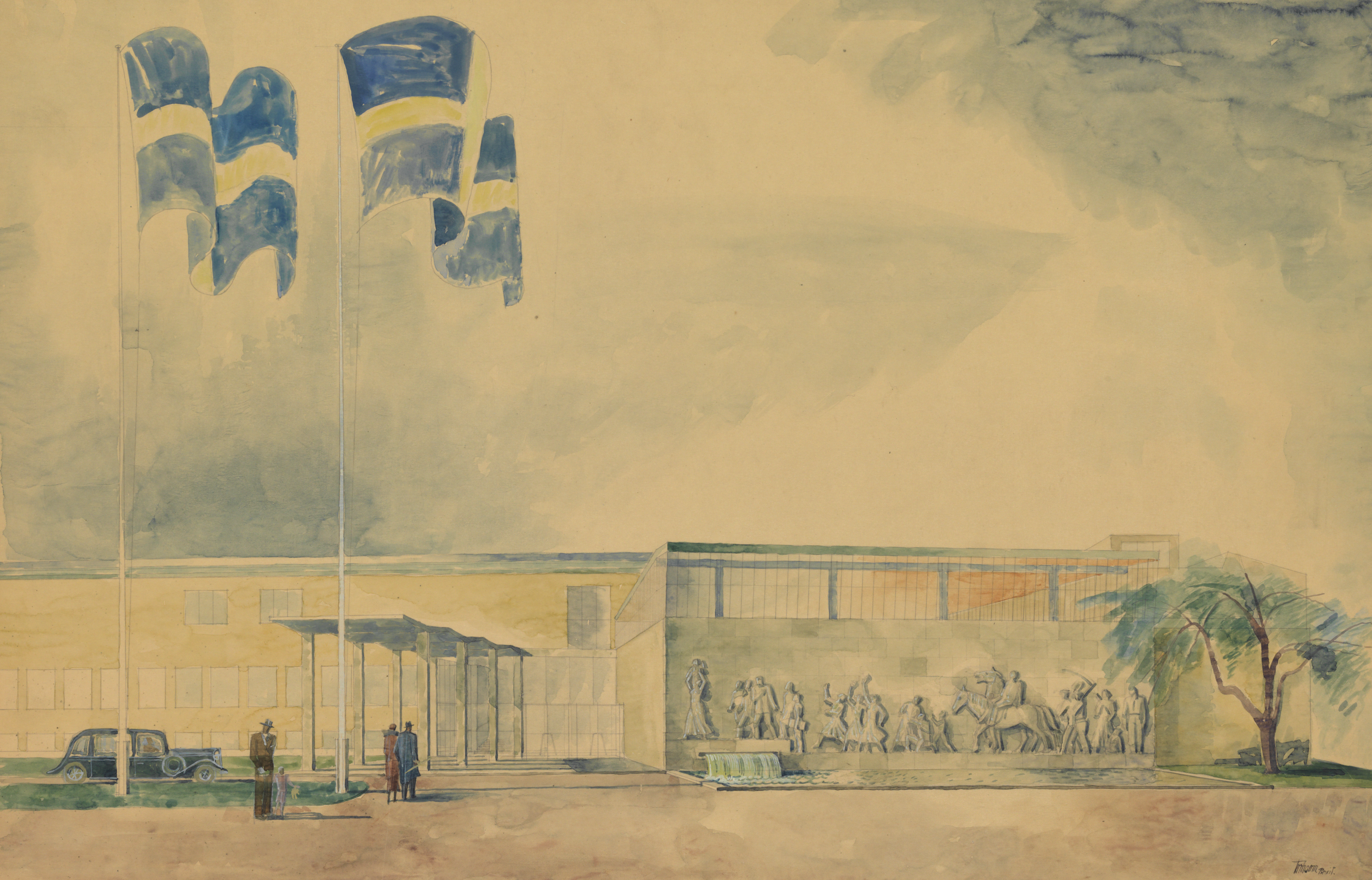 	Skisser inför byggnationen av museibyggnaden i Linköping 1939