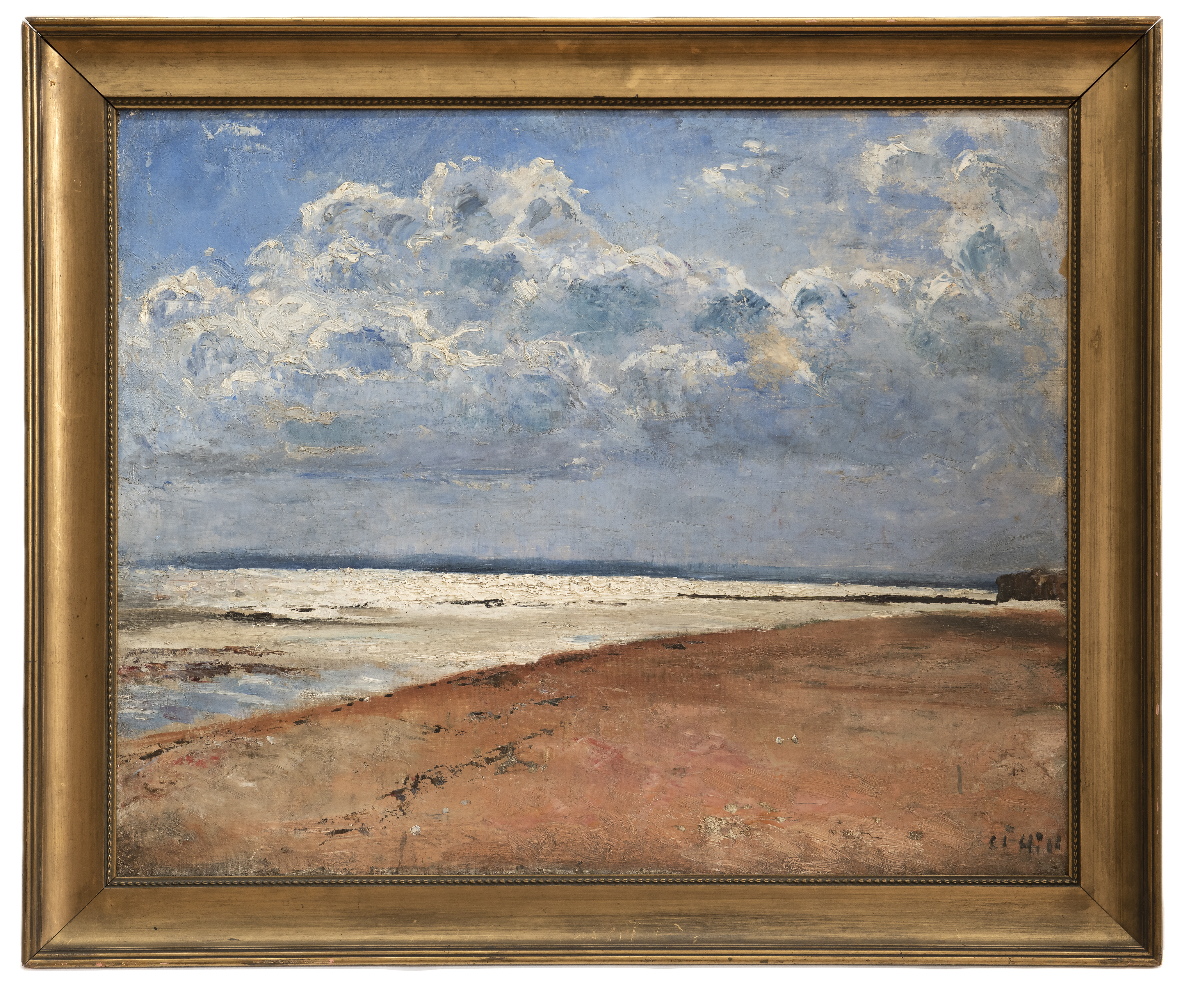 Carl Fredrik Hills målning "Strand vid Luc-sur-Mer".