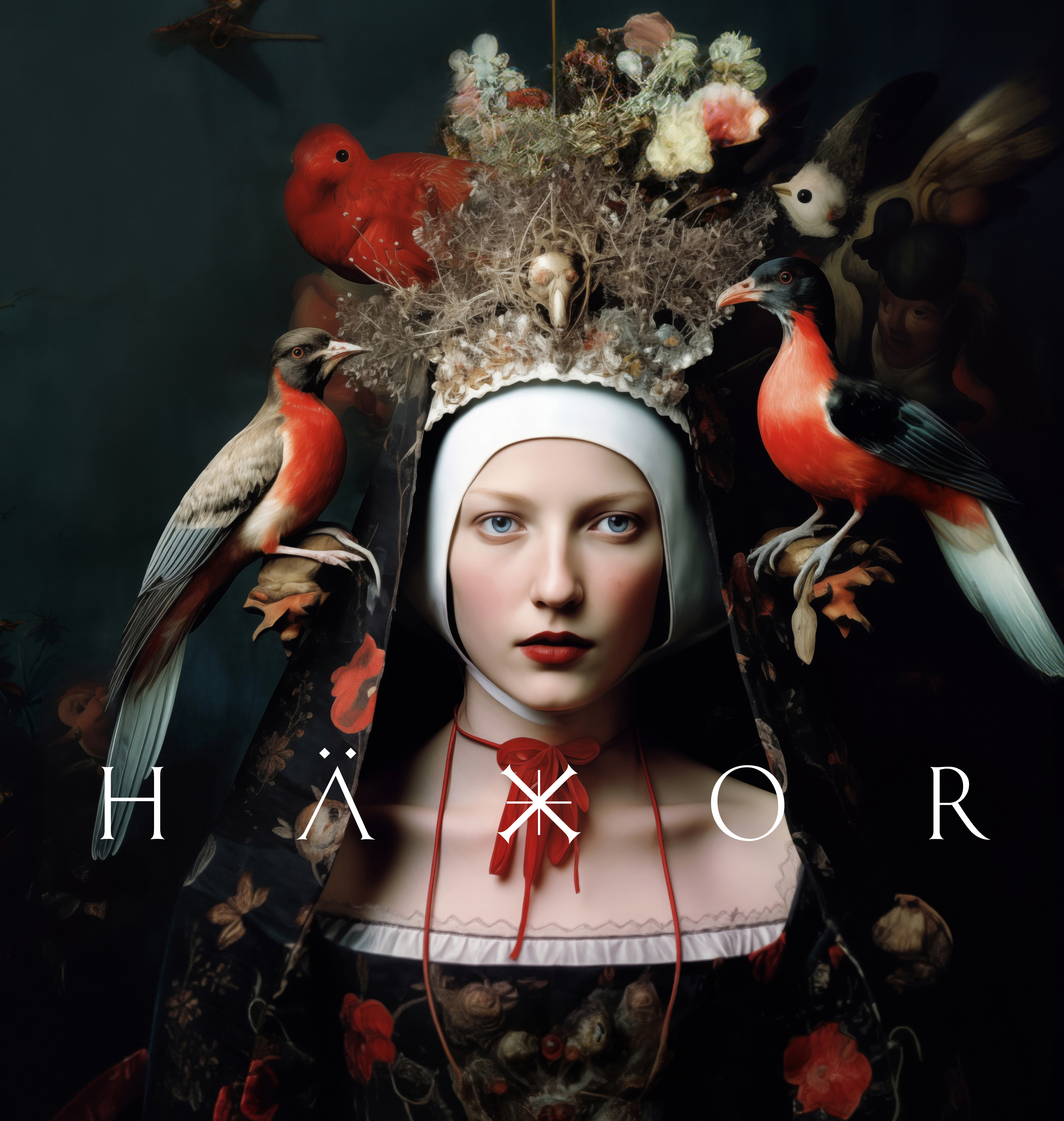 Promptografi av Pompe Hedengren, huvudbild för utställningen HÄXOR. Bilden är AI-genererad.