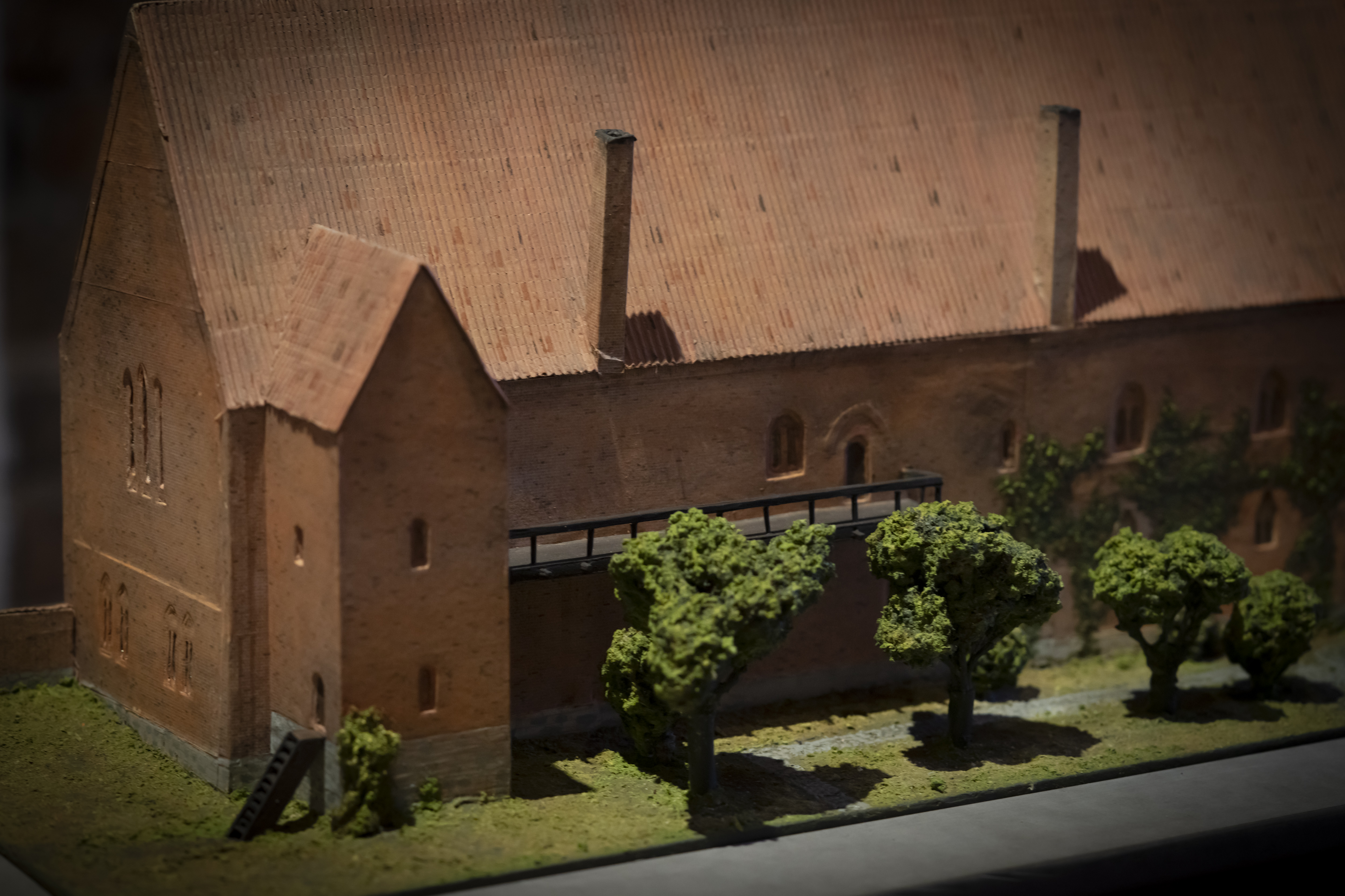 Miniatyr av Vadstena kloster på Sancta Birgitta Klostermuseum.