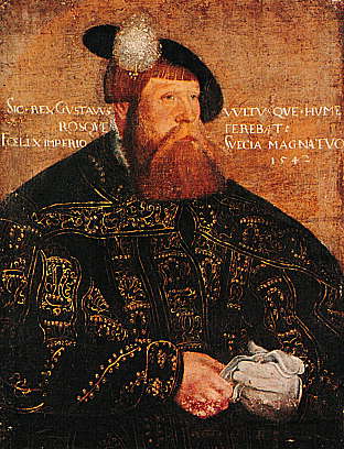 Gustav Vasa. Porträtt målat av Jacob Binck 1542.