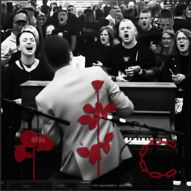 Pianobar på Charles Emils - levande jukebox med Depeche Mode-låtar.