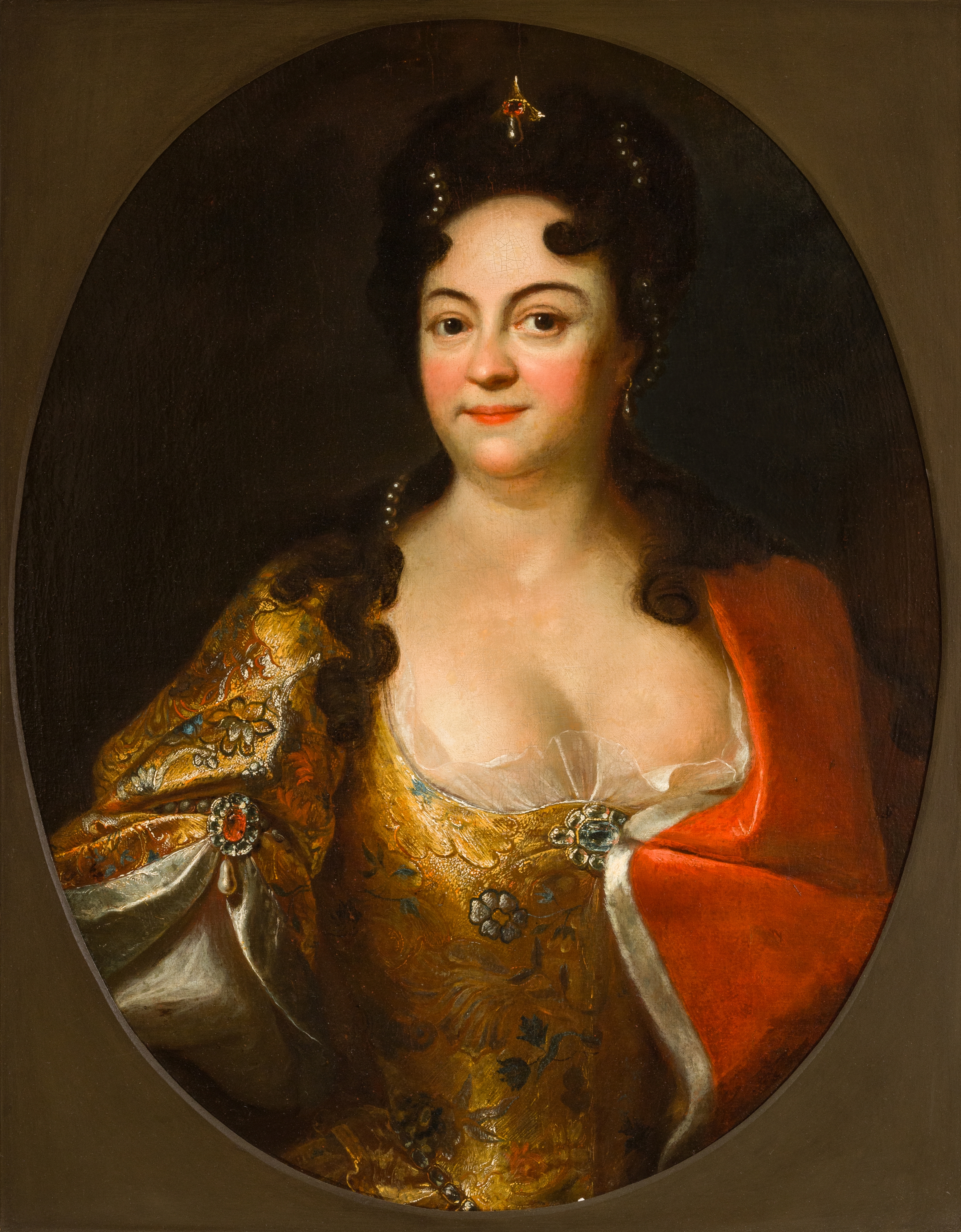 Ett målat porträtt av Aurora von Königsmarck, troligen målat tidigt 1700-tal av systern Amalia. 