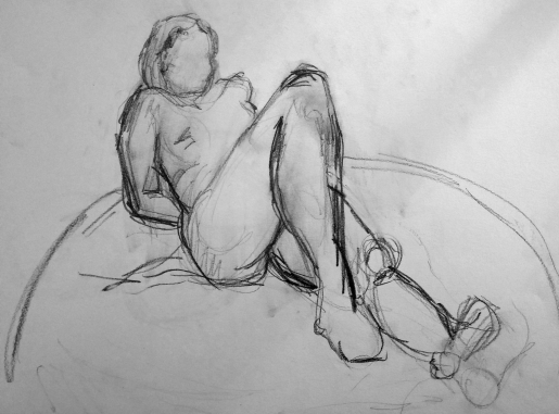 Krokiteckning i svartvitt