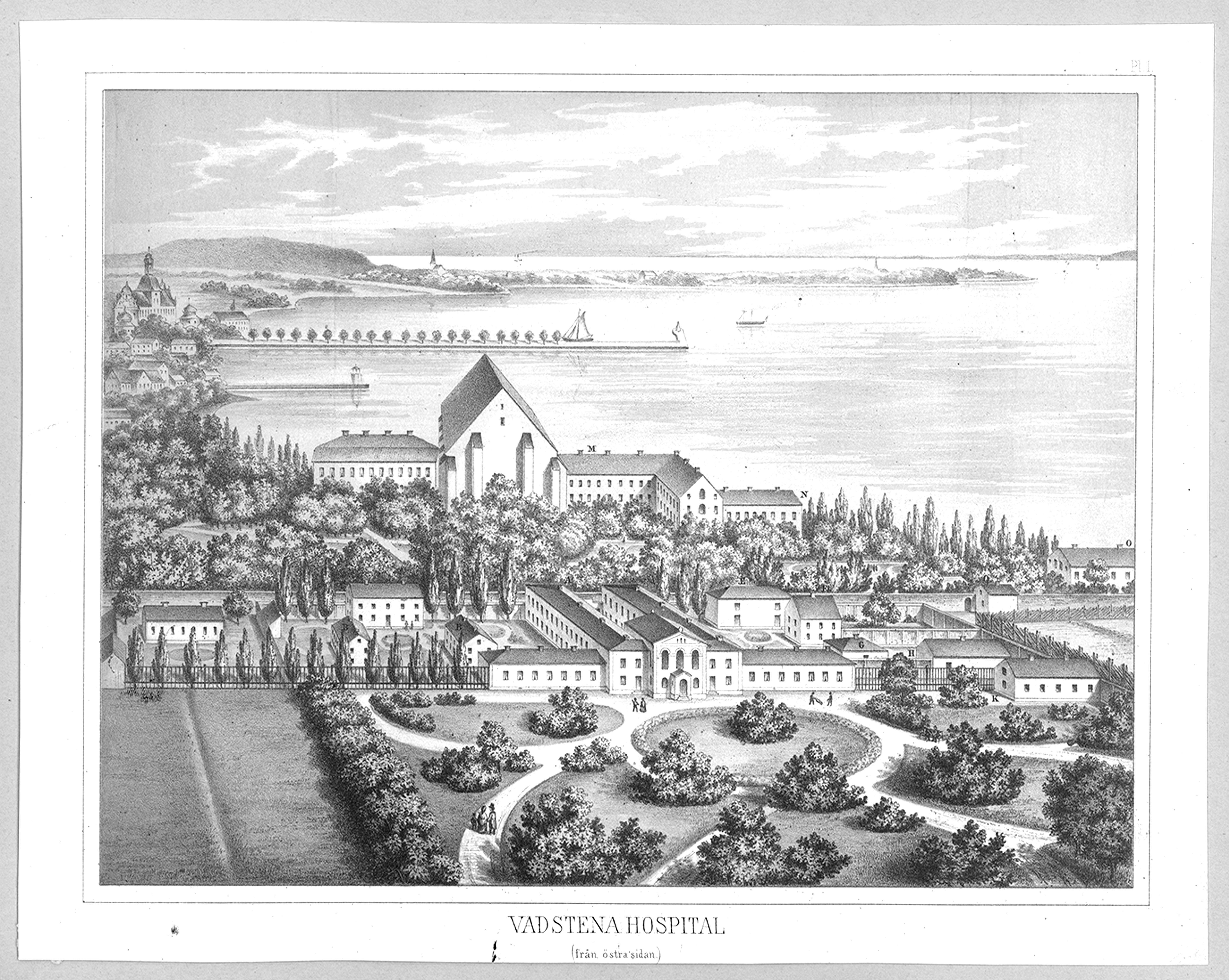 Vadstena hospital, litografi 1861
