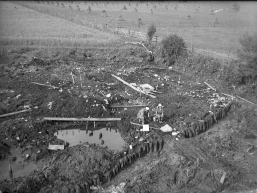 Bild från utgrävning vid Alvastra1930. Foto: Statens historiska museer